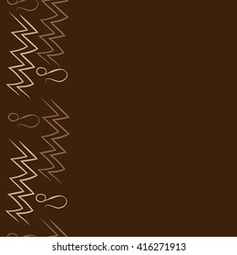 Vertical seamless  pattern of zodiac signs, doodles, object,aquarius,lions,  copy space. Hand drawn.