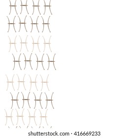 Vertical seamless pattern of zodiac signs, doodles, object,pisces, copy space. Hand drawn.