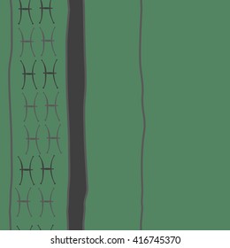 Vertical seamless pattern of zodiac signs, doodles, object,pisces, stripes, spot, copy space. Hand drawn.