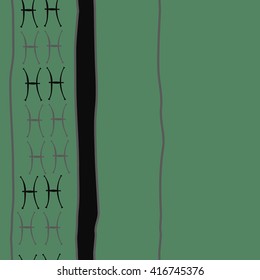 Vertical seamless pattern of zodiac signs, doodles, object,pisces, stripes, spot, copy space. Hand drawn.