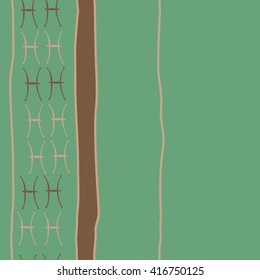 Vertical seamless pattern of zodiac signs, doodles, object,pisces, stripes, spot, copy space. Hand drawn.