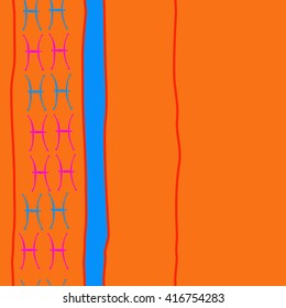 Vertical seamless pattern of zodiac signs, doodles, object,pisces, stripes, spot, copy space. Hand drawn.