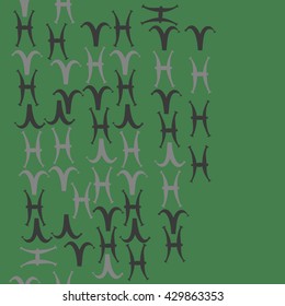 Vertical  seamless  pattern of zodiac signs, doodles,  object,aries, pisces,  copy space. Hand drawn.
