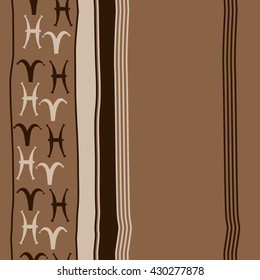 Vertical seamless  pattern of zodiac signs, doodles,  object,aries, pisces, stripes, copy space. Hand drawn.