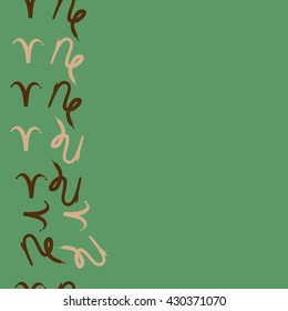 Vertical seamless  pattern of zodiac signs, doodles,  object,aries, capricorn, copy space. Hand drawn.