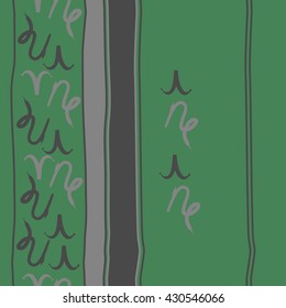 Vertical seamless  pattern of zodiac signs, doodles,  object,aries,capricorn, stripes, spots, copy space. Hand drawn.