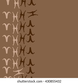 Vertical seamless  pattern of zodiac signs, doodles,  object,aries, pisces,  copy space. Hand drawn.