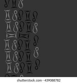 Vertical seamless pattern of zodiac signs, doodles,  object, gemini,lion,  copy space. Hand drawn.