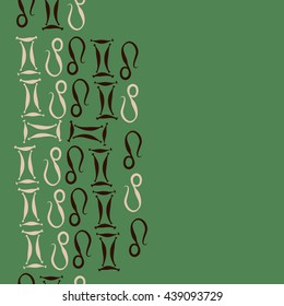 Vertical seamless pattern of zodiac signs, doodles,  object, gemini,lion,  copy space. Hand drawn.