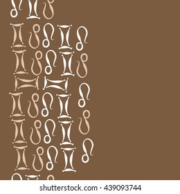 Vertical seamless pattern of zodiac signs, doodles,  object, gemini,lion,  copy space. Hand drawn.