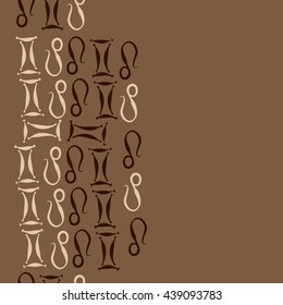 Vertical seamless pattern of zodiac signs, doodles,  object, gemini,lion,  copy space. Hand drawn.