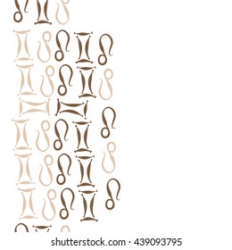 Vertical seamless pattern of zodiac signs, doodles,  object, gemini,lion,  copy space. Hand drawn.