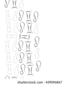 Vertical seamless pattern of zodiac signs, doodles,  object, gemini,lion,  copy space. Hand drawn.