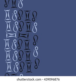 Vertical seamless pattern of zodiac signs, doodles,  object, gemini,lion,  copy space. Hand drawn.