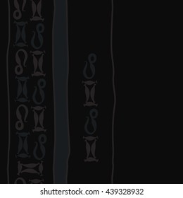 Vertical seamless pattern of zodiac signs, doodles,  object, gemini,lion, stripes, spot, copy space. Hand drawn.
