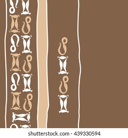Vertical seamless pattern of zodiac signs, doodles,  object, gemini,lion, stripes, spot, copy space. Hand drawn.