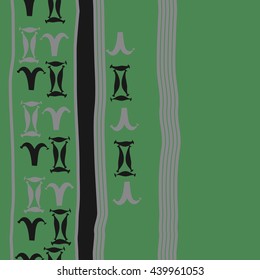 Vertical seamless pattern of zodiac signs, doodles,  object, gemini,aries, stripes, spot, copy space. Hand drawn.