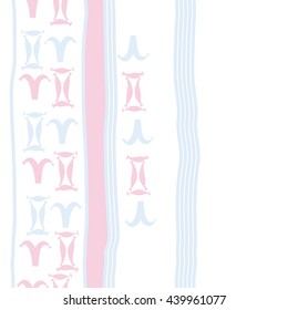 Vertical seamless pattern of zodiac signs, doodles,  object, gemini,aries, stripes, spot, copy space. Hand drawn.