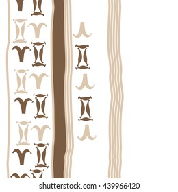 Vertical seamless pattern of zodiac signs, doodles,  object, gemini,aries, stripes, spot, copy space. Hand drawn.