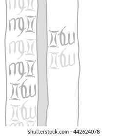 Vertical seamless pattern of zodiac signs, doodles,  object, gemini,virgo,stripes, spot, copy space . Hand drawn.
