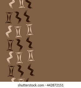 Vertical seamless pattern of zodiac signs, doodles,  object, gemini,aquarius, copy space . Hand drawn.