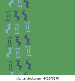 Vertical seamless pattern of zodiac signs, doodles,  object, gemini,aquarius, copy space . Hand drawn.