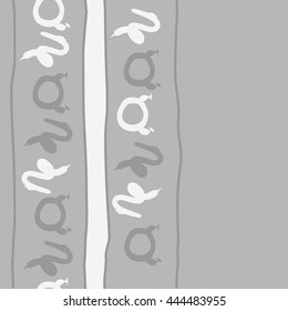 Vertical seamless pattern of zodiac signs, doodles,  object, taurus,capricorn, stripes, spot, copy space. Hand drawn.