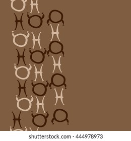 Vertical seamless pattern of zodiac signs, doodles,  object, taurus,pisces,  copy space. Hand drawn.
