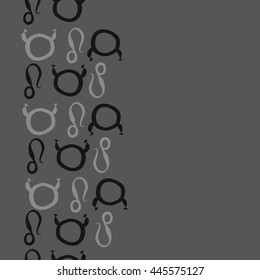 Vertical seamless pattern of zodiac signs, doodles,  object, taurus,lions, copy space. Hand drawn.