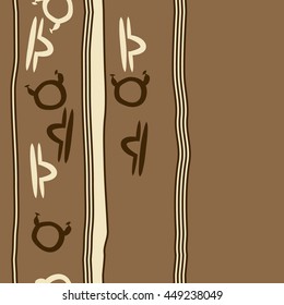 Vertical seamless  pattern of zodiac signs, doodles,  object, taurus,libra, stripes, spot, copy space. Hand drawn.