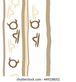 Vertical seamless  pattern of zodiac signs, doodles,  object, taurus,libra, stripes, spot, copy space. Hand drawn.