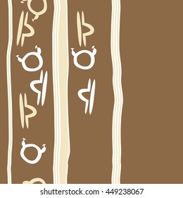 Vertical seamless  pattern of zodiac signs, doodles,  object, taurus,libra, stripes, spot, copy space. Hand drawn.