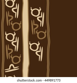 Vertical seamless  pattern of zodiac signs, doodles,  object, taurus,libra, stripes, copy space. Hand drawn.