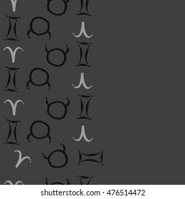Vertical seamless  pattern of zodiac signs. Hand drawn.