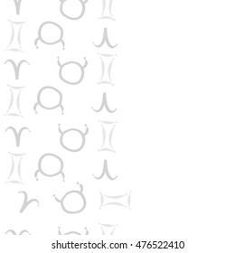 Vertical seamless  pattern of zodiac signs. Hand drawn.
