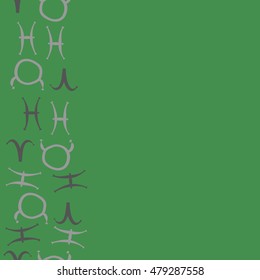 Vertical seamless pattern with zodiac signs. Hand drawn.
