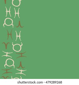 Vertical seamless pattern with zodiac signs. Hand drawn.