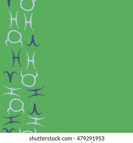 Vertical seamless pattern with zodiac signs. Hand drawn.