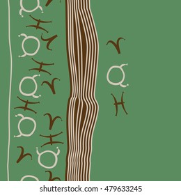 Vertical seamless  pattern with zodiac signs. Hand drawn.