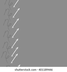 Vertical seamless  pattern of zodiac sings, capricorn, sagittarius, copy space. Hand drawn.