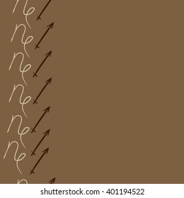 Vertical seamless  pattern of zodiac sings, capricorn, sagittarius, copy space. Hand drawn.