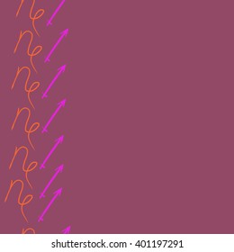 Vertical seamless  pattern of zodiac sings, capricorn, sagittarius, copy space. Hand drawn.