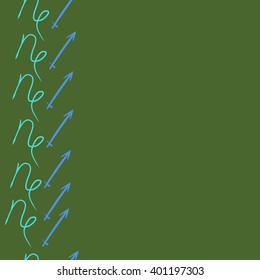 Vertical seamless  pattern of zodiac sings, capricorn, sagittarius, copy space. Hand drawn.