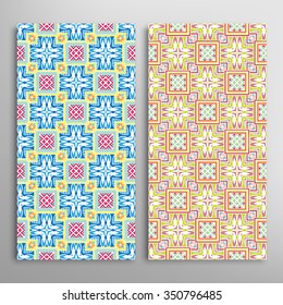Vertical seamless patterns collection with floral geometric and lace texture for Wedding, Bridal, Valentine's day, greeting cards or Birthday Invitations, fabric or paper print. Vector illustration