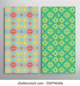 Vertical seamless patterns collection with floral geometric and lace texture for Wedding, Bridal, Valentine's day, greeting cards or Birthday Invitations, fabric or paper print. Vector illustration