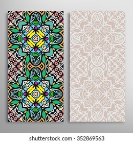 Vertical seamless patterns collection with floral geometric and lace texture for Wedding, Bridal, Valentine's day, greeting cards or Birthday Invitations, fabric or paper print. 