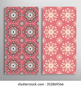 Vertical seamless patterns collection with floral geometric and lace texture for Wedding, Bridal, Valentine's day, greeting cards or Birthday Invitations, fabric or paper print. 