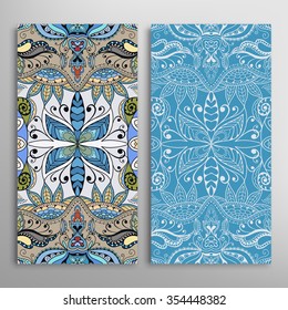 Vertical seamless patterns collection with floral geometric and lace texture for Wedding, Bridal, Valentine's day, greeting cards or Birthday Invitations, fabric or paper print. 