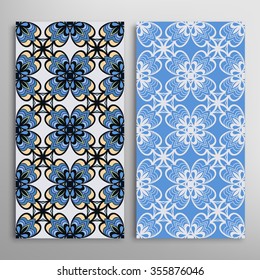 Vertical seamless patterns collection with floral geometric and lace texture for Wedding, Bridal, Valentine's day, greeting cards or Birthday Invitations, fabric or paper print. 