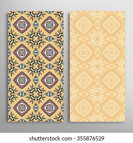 Vertical seamless patterns collection with floral geometric and lace texture for Wedding, Bridal, Valentine's day, greeting cards or Birthday Invitations, fabric or paper print. 